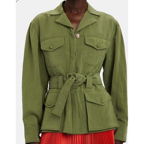 INTERMIX Utility jacket belted green size 14 - Picture 1 of 9